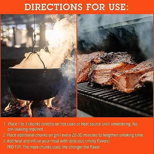 Camerons All Natural Oak Wood Chunks for Smoking Meat - 840 Cu. in. Box, Approx 10 Pounds - Kiln Dried Large Cut BBQ Wood Chips for Smoker - Barbecue Chunks Smoker Accessories