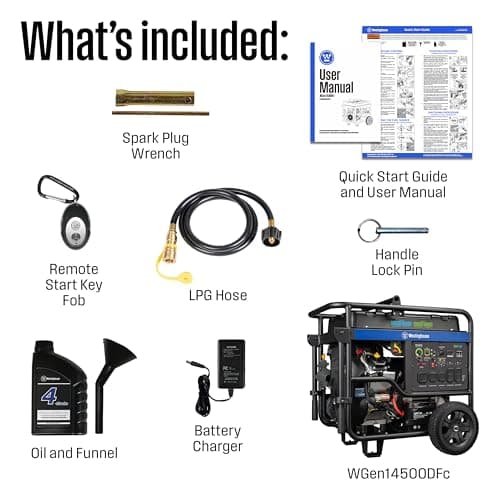 Westinghouse 18000 Peak Watt Dual Fuel Home Backup Portable Generator, Remote Electric Start, Transfer Switch Ready, Gas & Propane Powered, CO Sensor