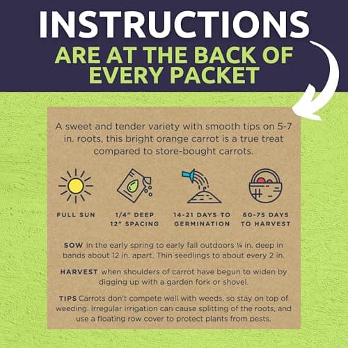 Organic Carrot Seeds Variety Pack - 5 Individual Packs - 2025 Season - Nantes, Little Finger, Dragon, Solar Yellow and More! for Indoor & Outdoor Planting (Non-GMO, Certified Organic)
