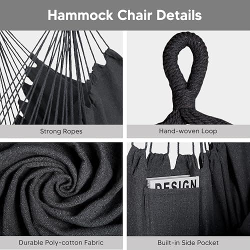 SUNCREAT 2-in-1 Convertible Portable Double Hammock with Stand Included, Outdoor Hammock and Stand, Patent Pending, Natural Tassel