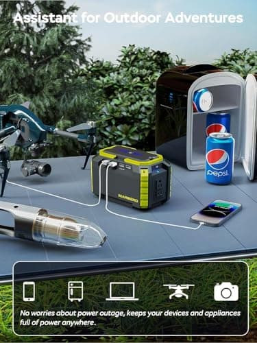 MARBERO Solar Generator 150W Peak 150Wh Portable Power Station with Solar Panel Included Camping Power Supply with AC Outlet DC USB Ports for Outdoor RV Fishing Emergency