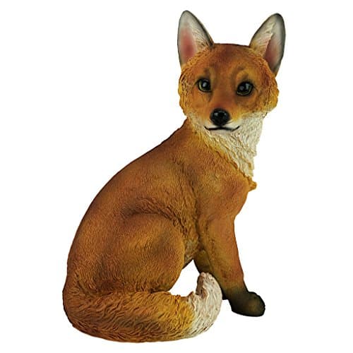 Design Toscano QL56241 Woodie The Woodland Fox Indoor/Outdoor Garden Animal Statue, 10 Inches Wide, 7 Inches Deep, 14 Inches High, Full Color Finish