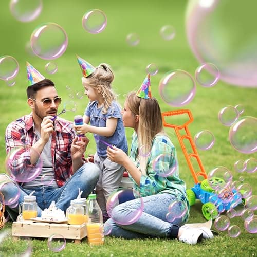 Lydaz Bubble Lawn Mower for Toddlers 1-3, Outdoor Bubble Blower Machine for 1 Year Old Boys Toy Gifts, Kids Easter Push Summer Outside Garden Toys, Birthday Gifts for Preschool Baby Boys Age 1 2 3
