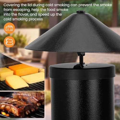 Enhanced Pellet Grill Smoke Stack Chimney Replacement For Pit Boss Traeger Camp Chef,Upgraded Stack Smoker Kits with Umbrella, Lid, Chimney Tube, Screws, Gaskets, Nuts and Felt Washer
