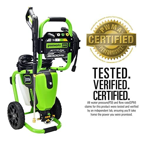 Greenworks Pro Brushless 3000 PSI (CSA Certified) 2.0 GPM Max / 1.1 GPM Electric Pressure Washer (Rugged Steel Frame, 25 FT Hose, 35 FT GFCI Power Cord)