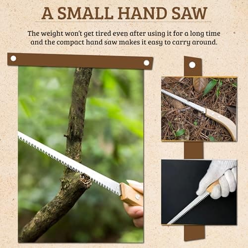 Hand Saw for Trees & Cutting Branches - Pruning Saws with SK5 Steel Blade for Smooth & Precise Cuts - Handsaws for Camping, Gardening, Wood, Hiking, Landscaping & Carpentry - Portable Saw