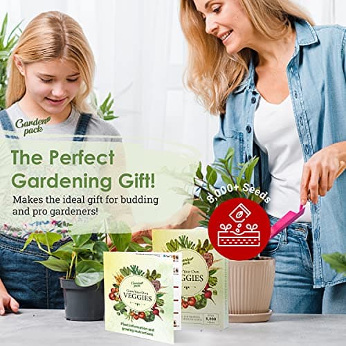 Garden Pack 20 Vegetable Seeds Varieties – High Yield Garden Seeds for Planting Vegetables – Over 8,000 Premium, Non-GMO Heirloom Seed for Outdoor & Indoor Garden