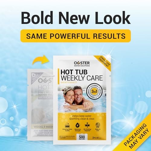 3in1 Weekly Hot Tub Cleaner, Conditioner, Clarifier - Hot Tub Chemicals for Standard & Inflatable Spas - Spa Chemicals for Crystal Clear & Sparkling Clean Water - Made in USA (4 Week Kit)