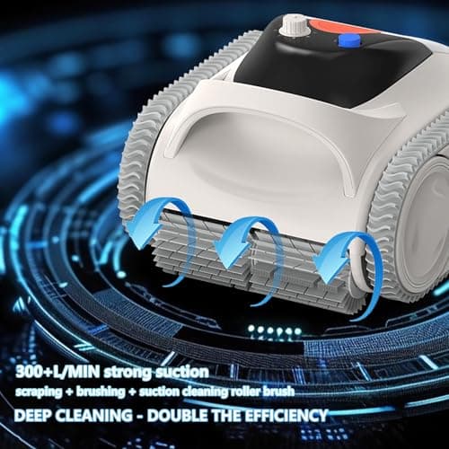 Multifunctional Pool Robot for Inground Pools Wall Floor Waterline Cleaning, 65-140W Powerful Suction Last 150 Mins, Built-in 7800 mAh Battery, 2h Fast Charge, Pool Cleaner Vacuum up to3500 sq.ft