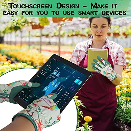 Leather-Gardening-Gloves for Women -Thorn-Proof Work-Gloves for Weeding, Digging, Planting,Pruning Yard garden Gloves
