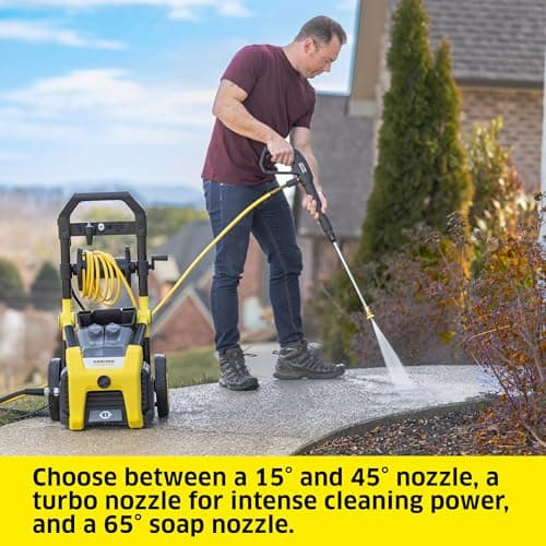 Kärcher Pressure Washer K2300PS, Max 2875 PSI, 4 Spray Nozzles, Detergent Tank, Hose Reel, For Cars, Driveways, Siding, Patios, 2.07 max. GPM