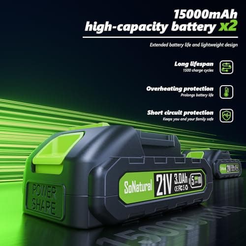 Cordless Pressure Washer, 1070PSI Portable Power Washer with 2 x 3.0Ah Battery, 6-in-1 Nozzle, 3 Speed Adjustment LCD Touch Screen, Handheld High-Pressure Electric Washer for Car/Fence/Floor/Patio