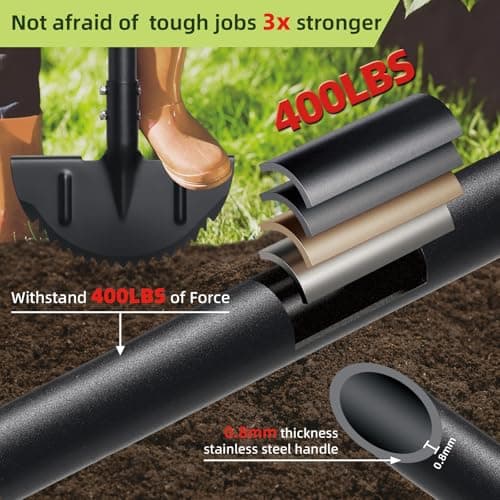Half Moon Edger Lawn Tool - Heavy Duty Saw Tooth Manual Edgers with Sharp Blade & Wide Footplate, 38"-49" Adjustable T-Grip Handle for Landscaping, Sidewalks, Yard,Grass,Flower Bed & Garden Edging