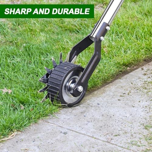 Wheel Rotary Edger Lawn Tool, Sidewalk 66.7Inch Manual Lawn Edger, Grass Edge Trimmer, Adjustable Stainless Steel Handle with Cushion Grip，Soil, Garden and Yard Tool