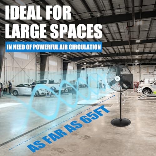 iLiving 30" Pedestal Outdoor Oscillating Fan with Misting kit - Shop, Greenhouse, Patio - 120V 1.8A 8400 CFM