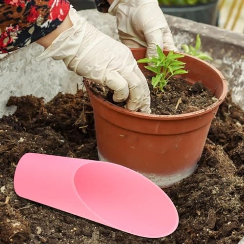 MIDELONG 2 Pcs Bonsai Soil Scoops, 6.4in Long Plastic Cups Garden Soil Scoops Small Gardening Tool Colorful Bucket Shovel Mini Potting Scoopers Bonsai Tool for Plant Flower Succulent