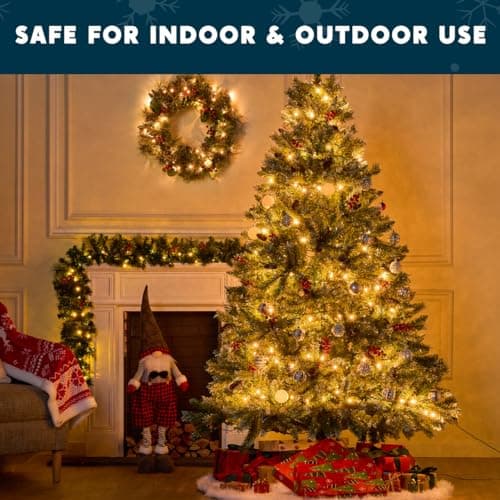 Joiedomi Clear Christmas String Lights Indoor,100 Count Mini Warm White Fairy Light,21.5FT Lighting Decor for Patio Dorm Classroom Bedroom Holiday Wedding Party Garland Birthday Festival,Green Wire