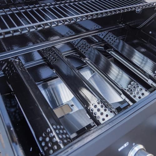 Monument Grills Outdoor Barbecue Stainless Steel 4 Burner Propane Gas Grill, 62,000 BTU Patio Garden Barbecue Grill with Side Burner, Infrared Technology and Knob Controls, Mesa415BZ with BBQ Cover
