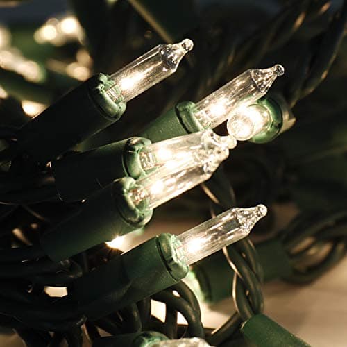 Joiedomi Clear Christmas String Lights Indoor,100 Count Mini Warm White Fairy Light,21.5FT Lighting Decor for Patio Dorm Classroom Bedroom Holiday Wedding Party Garland Birthday Festival,Green Wire