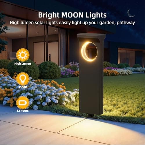 Unique Moon-Shaped Solar Lights Outdoor Moonlight Pattern