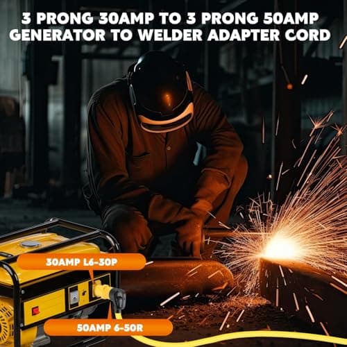 Kanayu Generator Welder Adapter Compatible with Nema L6-30P to 6-50R 3 Prong 30 Amp Locking Male Plug to 50 Amp Female Receptacle Adapter Generator RV EV Charger Power Cord Connector