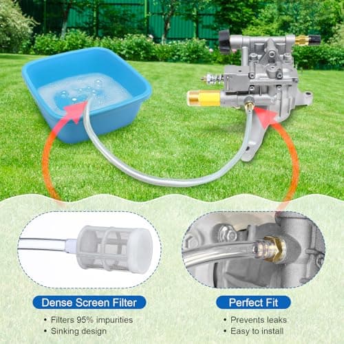 Enhon Siphon Tube Chemical Injector Kit, Pressure Washer Siphon Hose with Filter, Chemical Soap Injector Kit Compatible with Briggs and Stratton, Homelite, Ryob & Husky 190593GS 190635GS & 203640GS