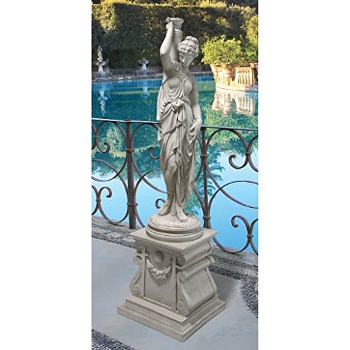 Design Toscano Dione the Divine Greek Water Woman Indoor/Outdoor Garden Statue, Grande, 38 inches tall, Cast Stone Resin, Antique Stone Finish