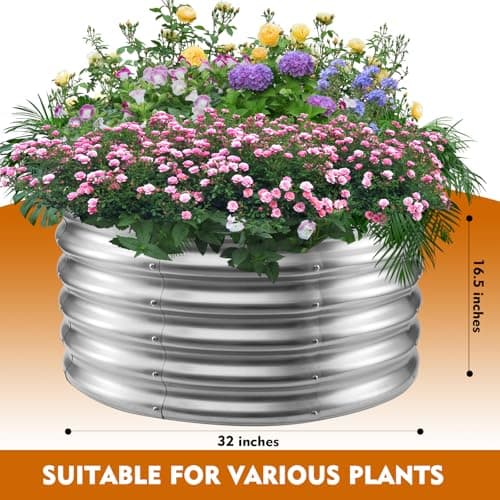 Camp Fire Ring Pit, Large Round Galvanized Steel Fire Pit, Heavy Duty Steel Fire Pit for Backyard, Camping, Bonfire (2.67x2.67x1.5 FT)