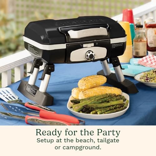 Cuisinart CGG-180TB Portable Propane, Petit Gourmet Tabletop Gas Grill, Black