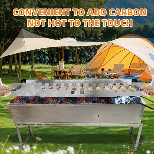 Stainless Steel Electric Barbecue Grill, Automatic Rotating Barbecue Grill, Adjustable Width Barbecue Grill for BBQ (G700)