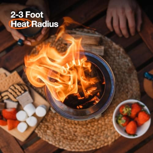 Solo Stove Mesa XL, 7 Inch Tabletop Fire Pit with Stand - Smokeless, Stainless Steel Fire Pit for Camping, Outdoor & Patio- Wood Burning or Pellet Fueled Portable Bonfire, 2.3lbs, Ash