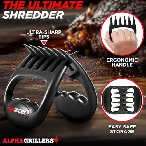 Alpha Grillers Meat Shredder Claws - BBQ Smoker Accessories Pulled Pork Tool - Barbecue Grilling Gifts for Men Him