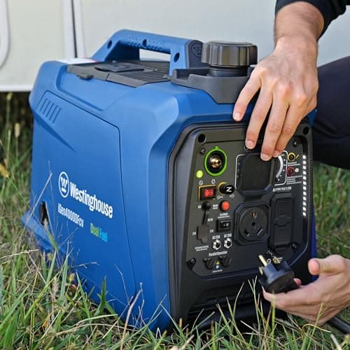 Westinghouse 4000 Peak Watt Super Quiet Dual Fuel Portable Inverter Generator, Wheel & Handle Kit, Gas & Propane Powered, RV Ready, CO Sensor, Parallel Capable
