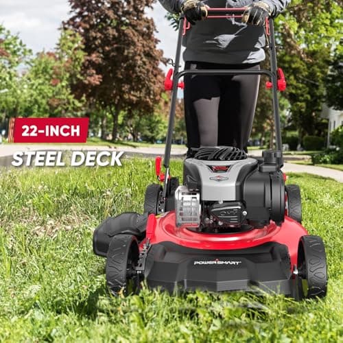 PowerSmart Self Propelled Gas Lawn Mower, 22-inch with 140cc Briggs and Stratton E550 Engine HB8622S