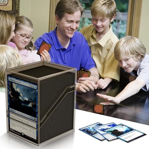 Mlikero Card Deck Cases, 6 Pack Acrylic Commander Deck Box Holding 100+ Sleeved Cards with 6 Dividers, Sturdy Card Storage Box Fit for MTG, TCG, Sports Cards (Black)