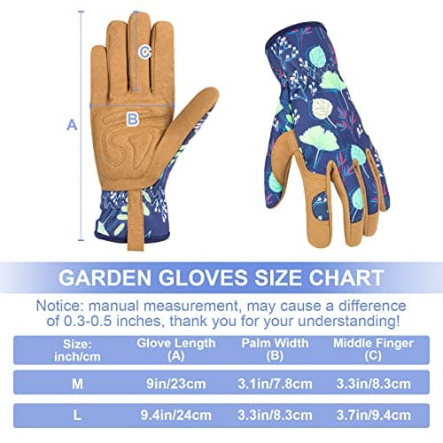 Womens Gardening Weeding Working Gloves, Leather Garden Glove for Women Thorn Proof No Stab for Digging, Planting,Pruning