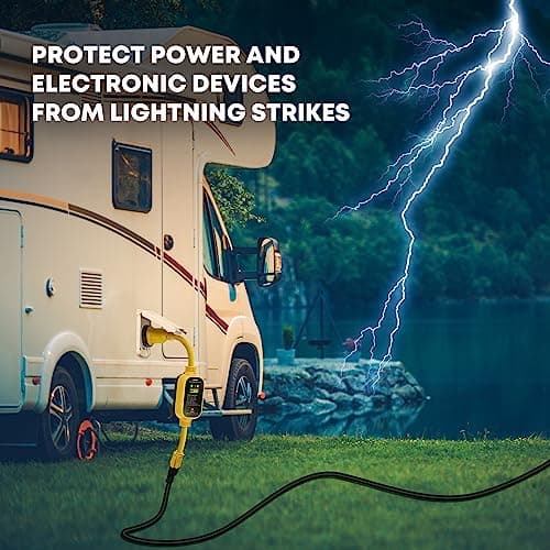 Kohree 30 Amp to 110V RV Adapter with Surge Protection, 8000 Joules 15 Amp to 30 Amp RV Power Adapter 21'' with Twist Lock, Circuit Analyzer w/LED Indicators, for Camper Travel Trailer