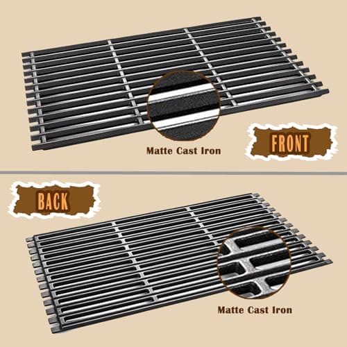 SafBbcue 17 in Cooking Grates Replacement Parts for Charbroil Tru Infrared Grill 463242715, 463242716, 463276016, 466242715, 466242815, Lowes 606682, 639322 Gas Grill, Cast Iron Cooking Grids, 3 Pack