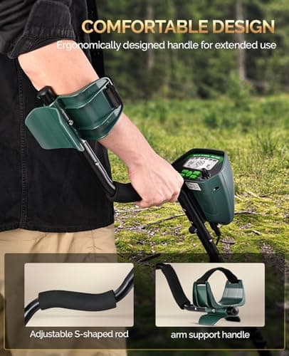 Metal Detector for Adults Professional - IP68 Waterproof Metal Detector, High Accuracy, A-M, Disc, Notch & Pinpoint Modes, Bigger LCD Display, 10” Waterproof Search Coil, New Advanced DSP Chip