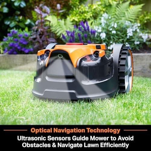 LawnMaster OcuMow™ Robot Lawn Mower with Cordless 24V MAX 10” Grass Trimmer Combo Kit Perimeter Wire Free for Small Yards 2000-4000 Square Feet Optical Navigation Automatic Obstacle Avoidance Spot Cut