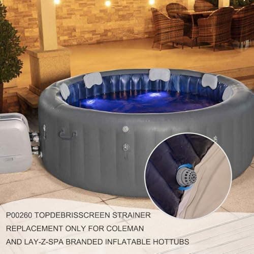 Pool Hot Tub Spa Parts for SaluSpa Top Debris Screen Strainer Replacement with Seal Only for Bestway and Coleman Lay-Z-Spa P00260