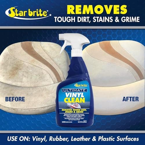 STAR BRITE Ultimate Vinyl Clean Spray - Multi-Surface Cleaner for Auto, RV, Home & Boat Upholstery - Vinyl, Rubber, Leather, Plastic + Interior & Exterior Trim - 32 OZ (096232)