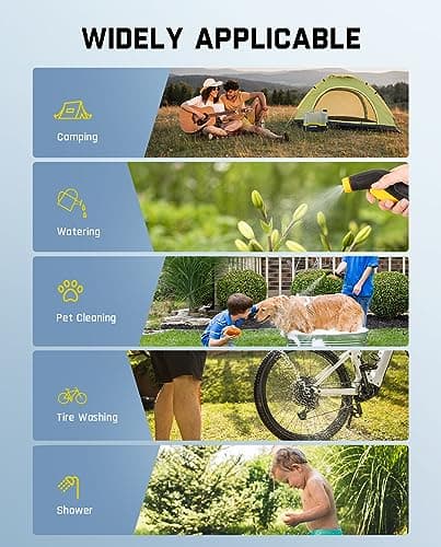Fanttik NB8 Nano Portable Cordless Electric Sprayer w/2.1Gal Tank, Retractable Spray Head, 2600mAh Lithium Battery, IPX5, 72-98PSI, Portable Pressure Washer for Garden, Camping Shower and Pet Cleaning