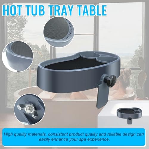Larger Surface Adjustable Hot Tub Tray, 15.8" × 7.9" Hot Tub Cup Holder with Two Drink Holders, Floor Standing Bathtubs Tray with Wall Thickness of 2.38"- 4.92", Non-Slip Drainage Bathtub Storage