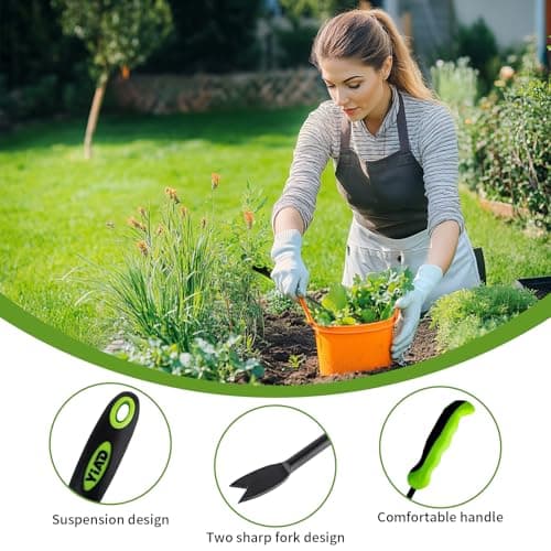 Dandelion Weed Puller Tool, Heavy Duty Weeding Tool with Ergonomic Handle Garden Weed Remover Tool for Planting, Flower and Vegetable Care in Lawn Garden Yard