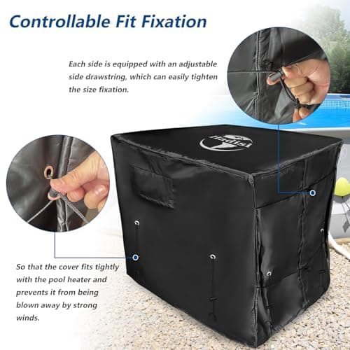 Pool Heater Winter Cover,with Plush Lining,Waterproof Swimming Pool Heater Cover Can Be Scaled to Different Sizes,Suitable for Most Heater up to 39" WX33 DX36 H
