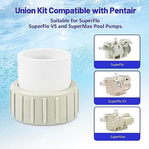 Pool Pump Union Fittings Replacement Pentair SuperFlo & SuperFlo Variable Speed Pool Pump, 2 Inch 350157 PVC Union for Pentair SuperFlo VS 342001-2 Pack