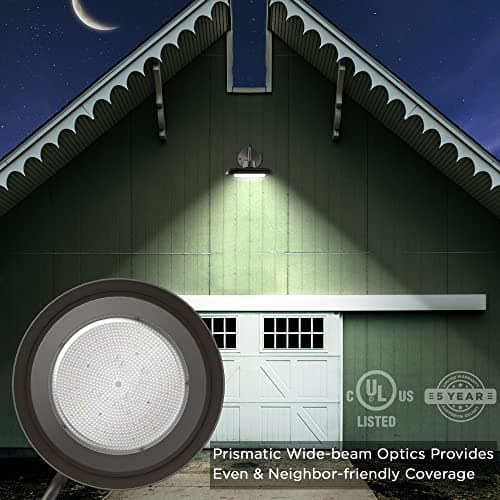 50W LED Gooseneck Barn Light 10 Inch Outdoor Farmhouse Wall Light with Dusk to Dawn Photocell Pole/Wall Mounted Area Light for Barn Garage Yard Warehouse 120VAC 4000K 5000LM UL Listed IP65 Dark Bronze