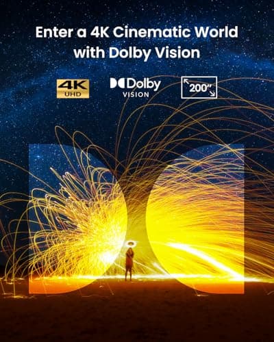NEBULA Cosmos 4K SE Smart Projector, 4K High-Brightness with Dolby Vision, 200" Screen, 1,800 ANSI Lumens, HybridBeam, Enhanced Image Quality, Google TV, Portable, for Gaming, Home, and Office Use