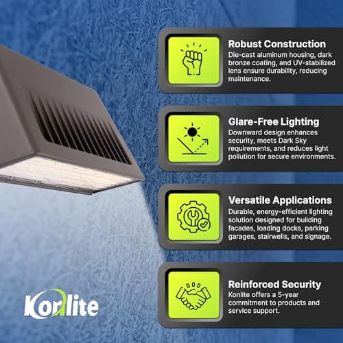 90W/63W/45W Full-Cutoff LED Wall Pack Lights, Selectable Wattage & CCT (5000K/4000K/3000K), LED Wall Light, Energy Efficient, Durable, Outdoor Commercial Wall Pack Light, 14,900LM